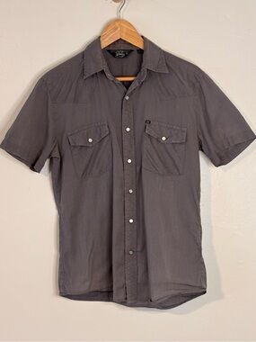 Salt Valley Western Men's Small Grey Button-Up Shirt with Pearl Snap Front